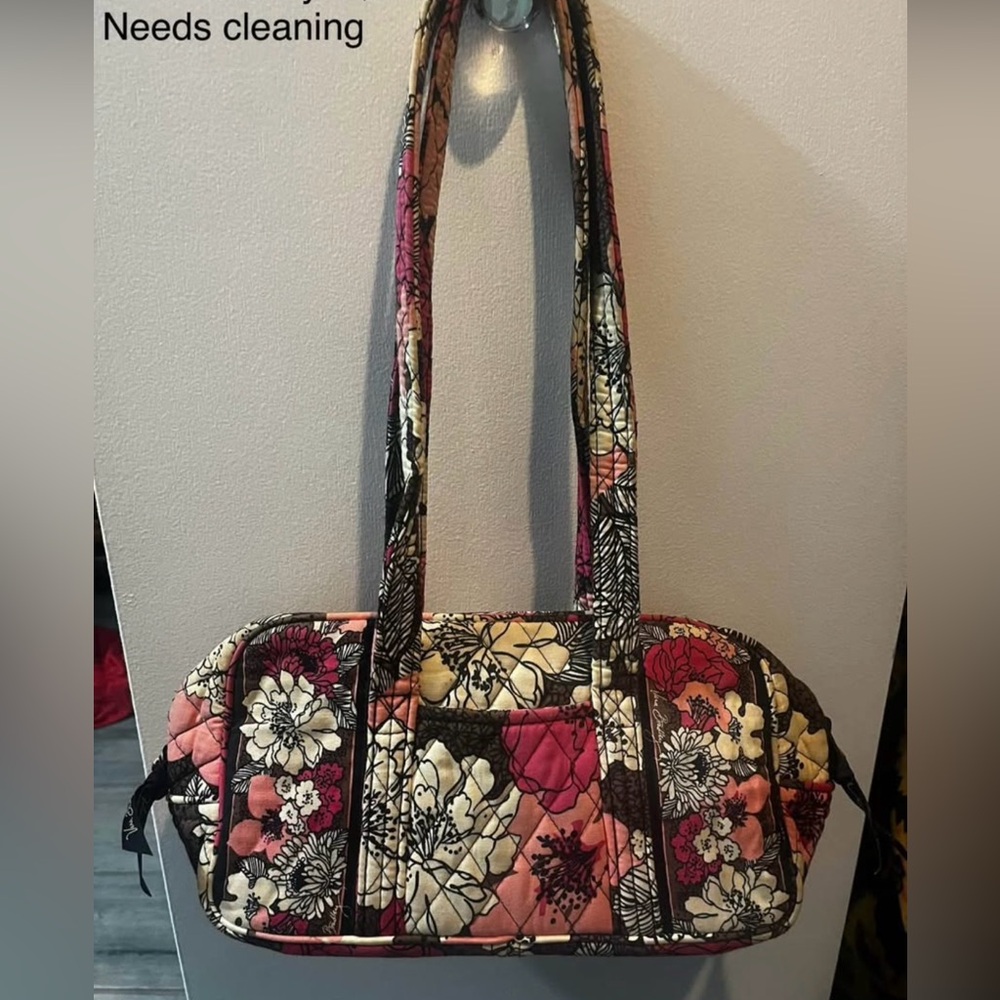 Vera Bradley Pink and Black Floral Tote